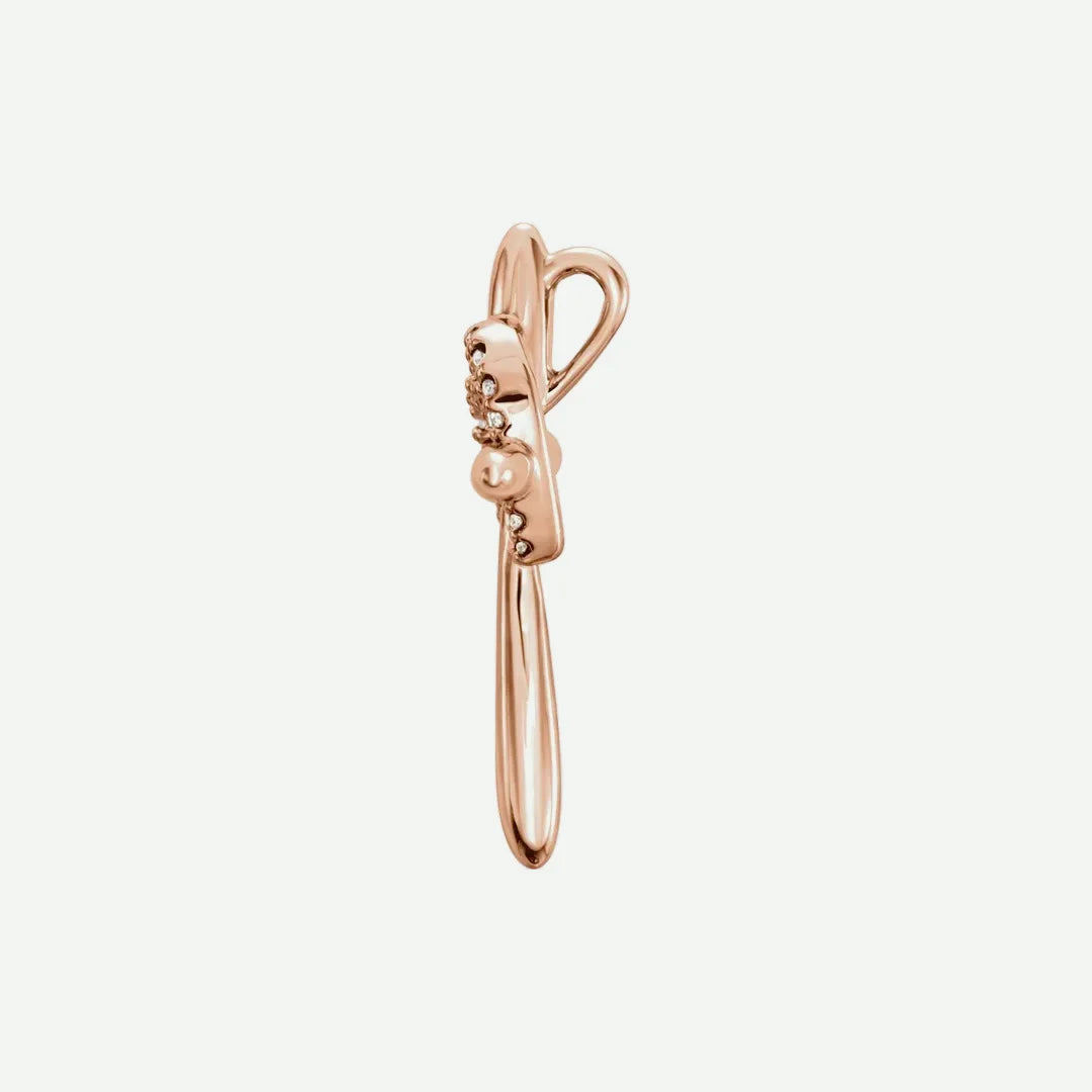 Side view of rose gold TRUE LOVE Christian Pendant For Women
