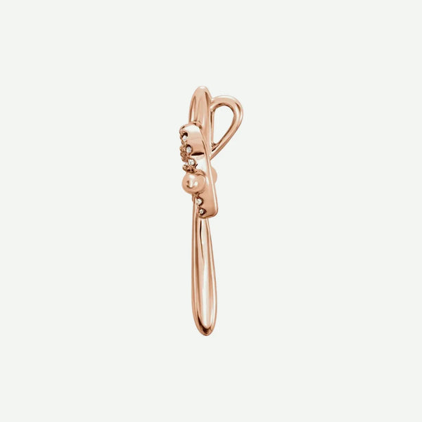 Side view of rose gold TRUE LOVE Christian Pendant For Women