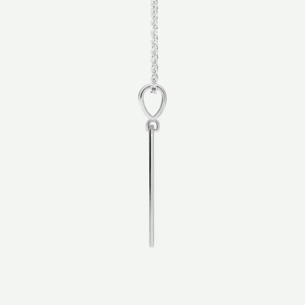 Side View of Sterling Silver BLESSED Christian Necklace for Women