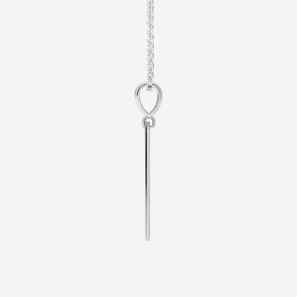 Side View of Sterling Silver BLESSED Christian Necklace for Women