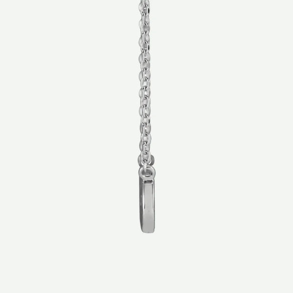 Side View of Sterling Silver Gold FAITHFULLY Christian Necklace For Women