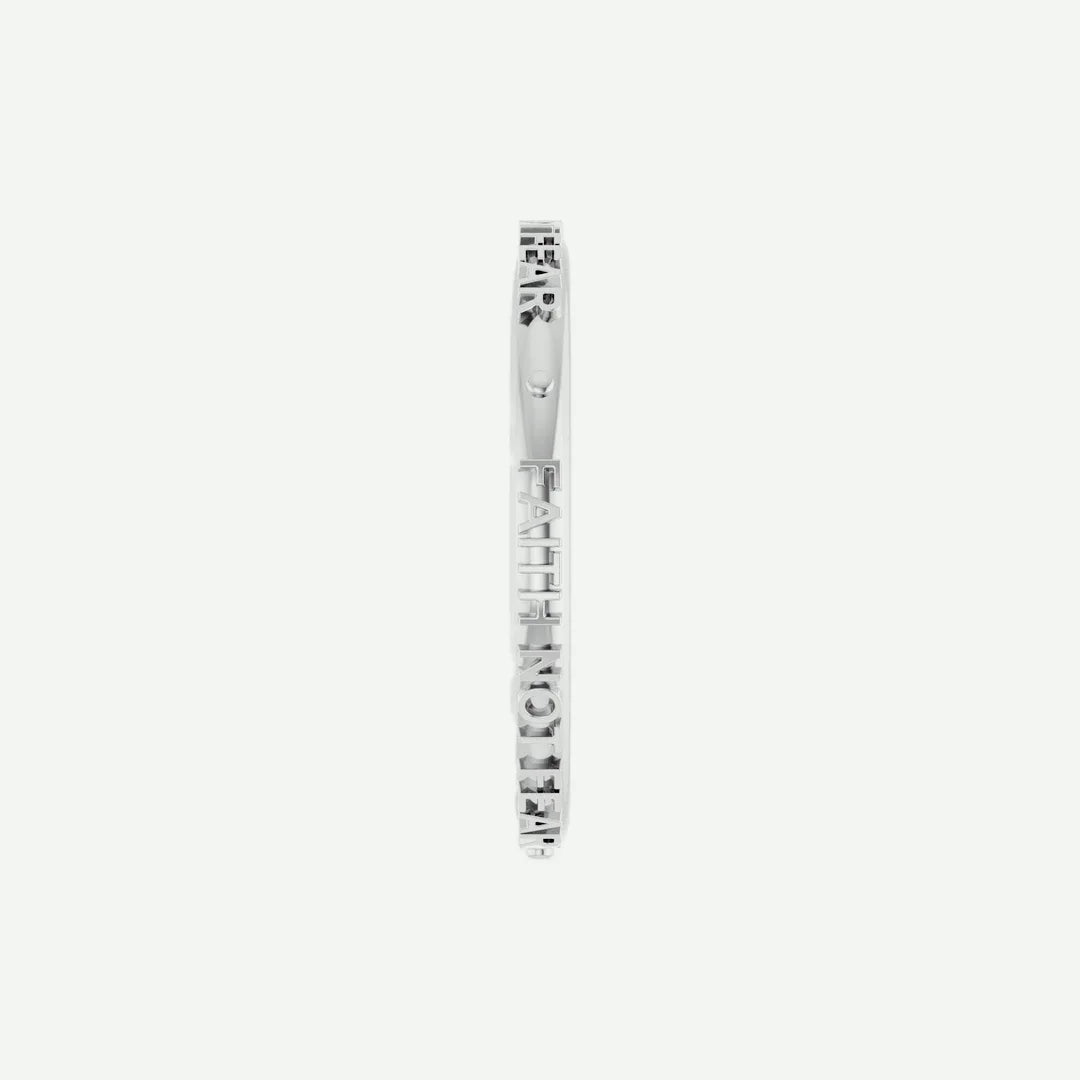 Side View of Sterling Silver FNF Christian Ring For Women