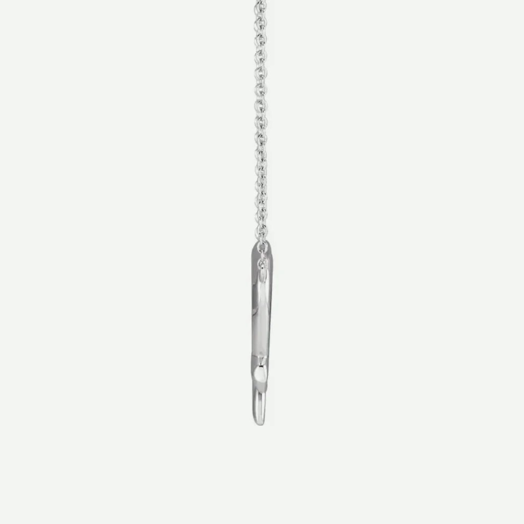 Side View of Sterling Silver LOVED Christian Necklace for Women