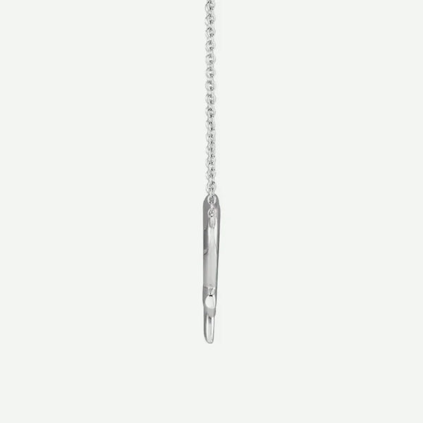 Side View of Sterling Silver LOVED Christian Necklace for Women