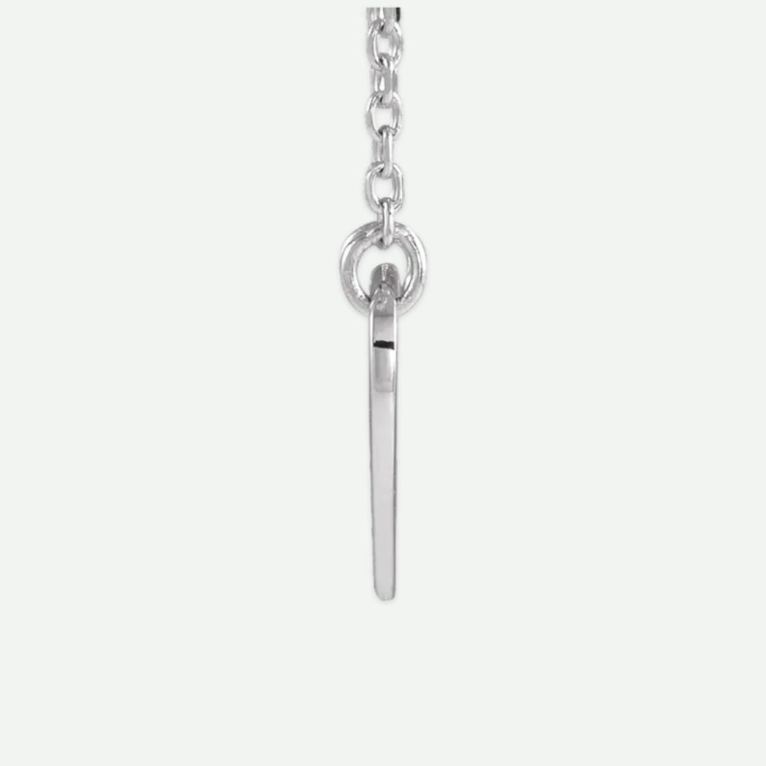 Side view of Sterling Silver PURE LOVE Christian Necklace