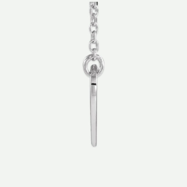 Side view of Sterling Silver PURE LOVE Christian Necklace