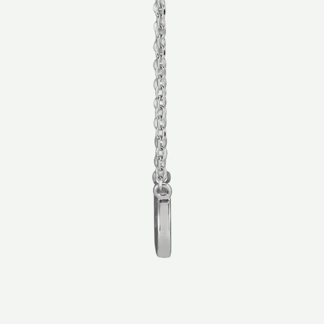 Side View of White Gold FAITHFULLY Christian Necklace For Women