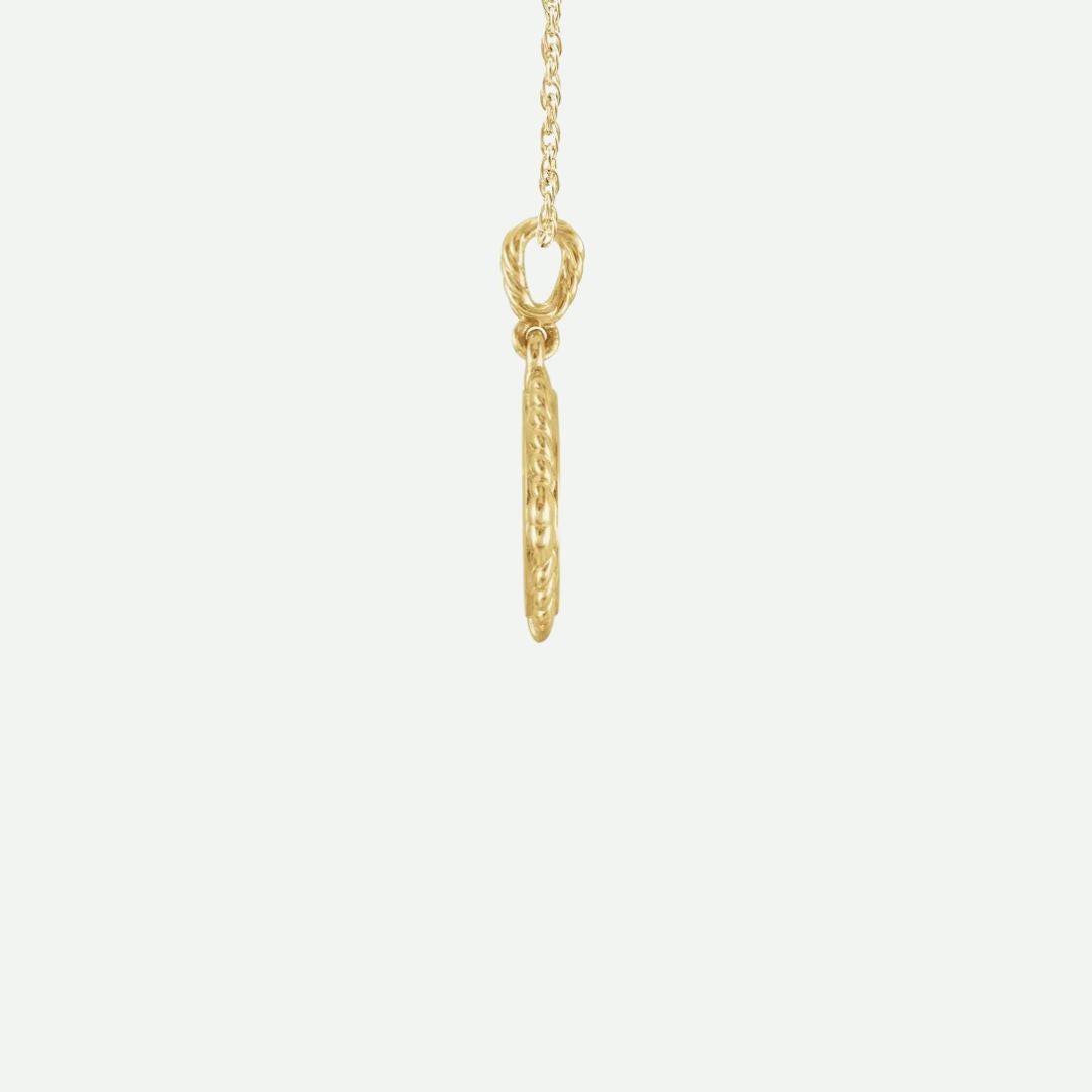 Side View of Yellow Gold DÉLIVRÉE Christian Necklace For Women