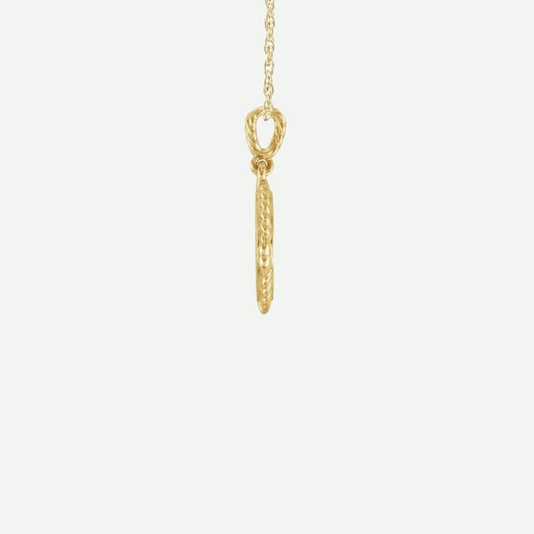 Side View of Yellow Gold DÉLIVRÉE Christian Necklace For Women