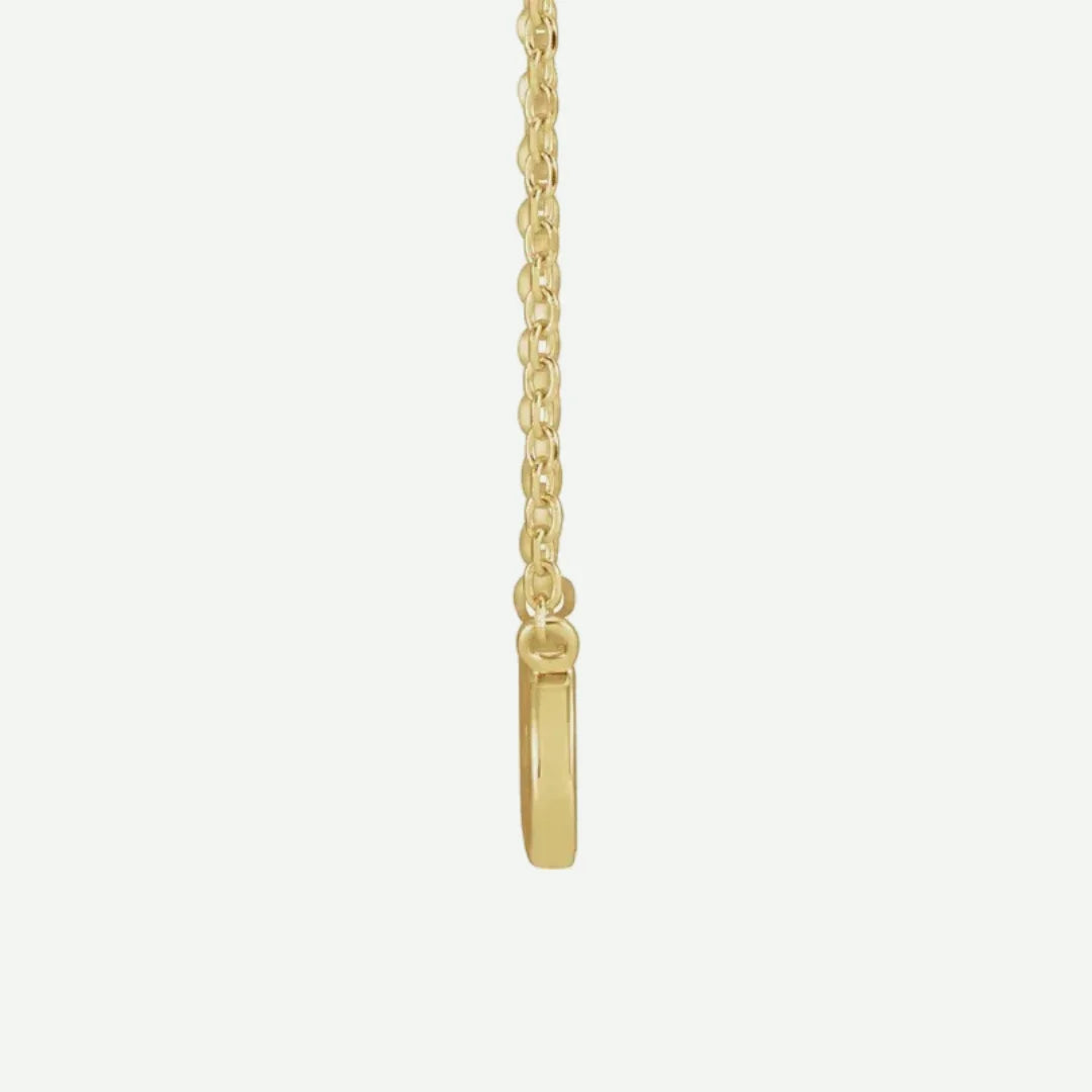 Side View of Yellow Gold FAITHFULLY Christian Necklace For Women