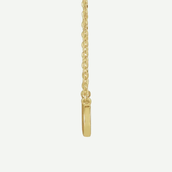 Side View of Yellow Gold FAITHFULLY Christian Necklace For Women