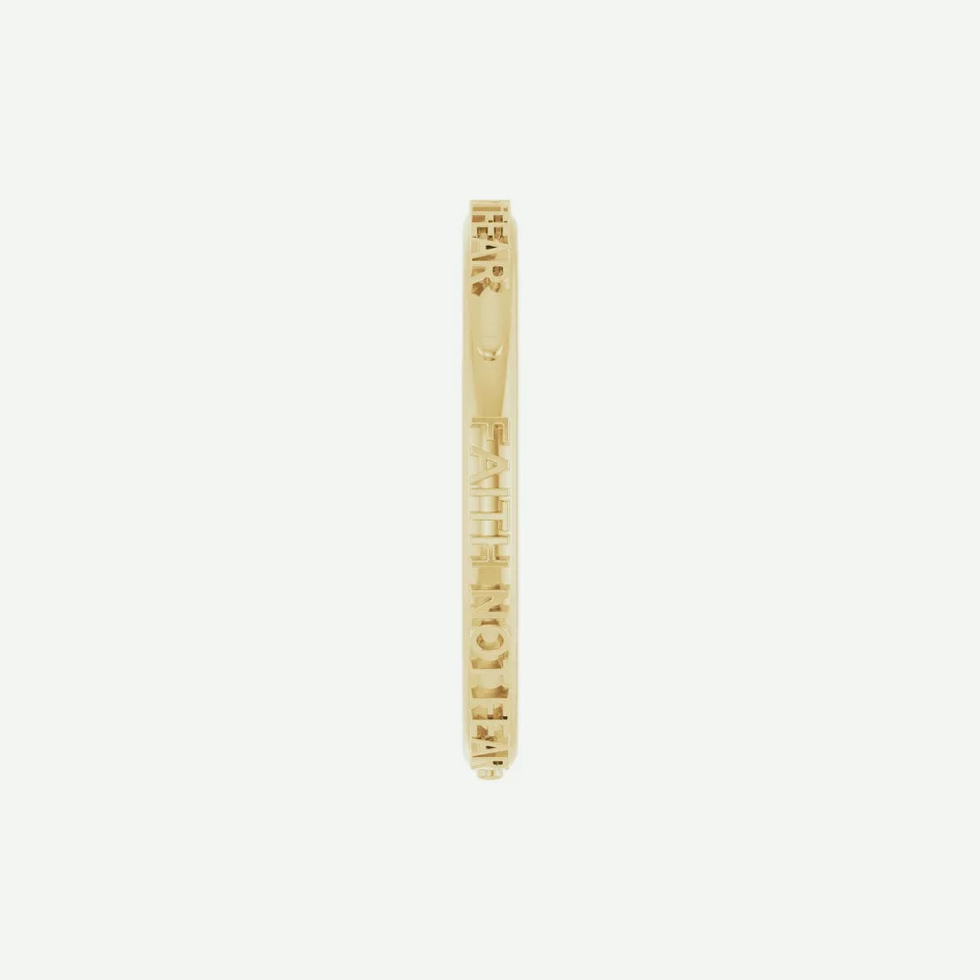 Side View of Yellow Gold FNF Christian Ring For Women