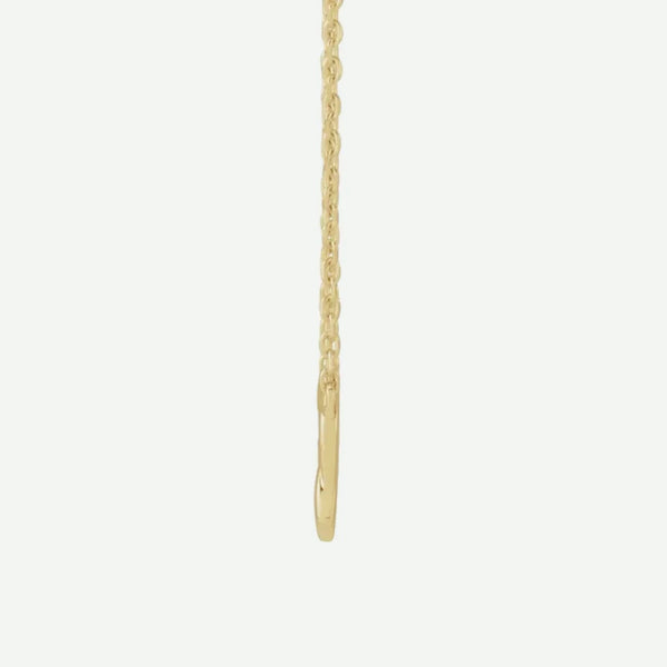 Side View of Yellow Gold HARMONIE Christian Necklace For Women