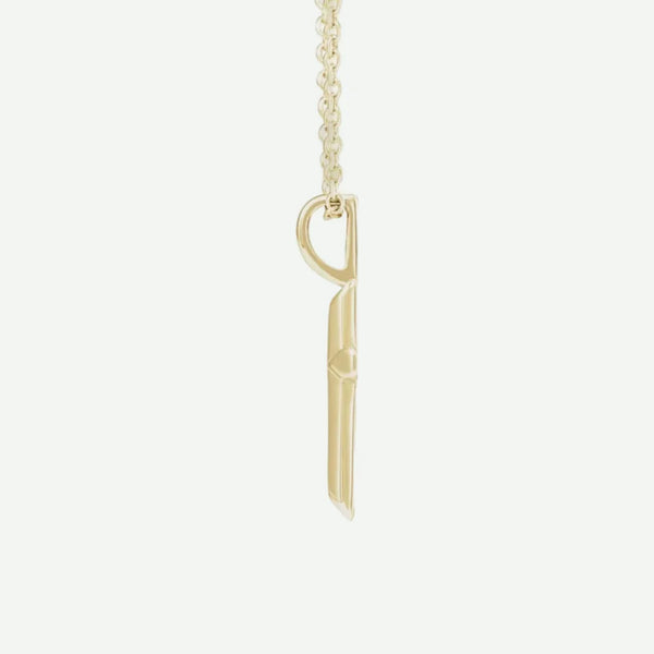 Side View of Yellow Gold PINNACLE Christian Necklace For Women