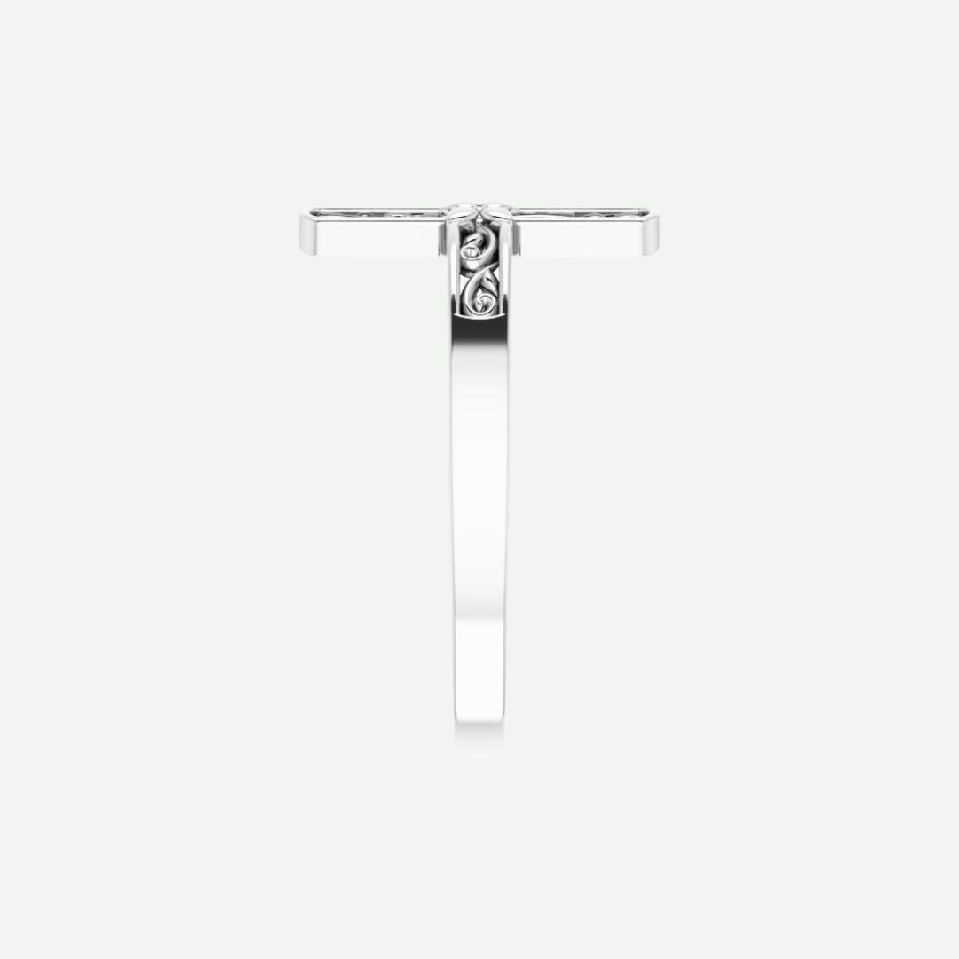 Side View of Sterling Silver BEAUTÉ Christian Ring For Women