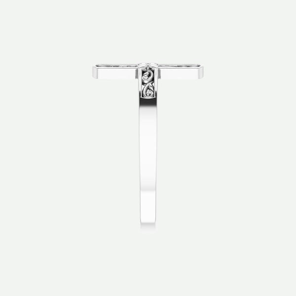 Side View of Sterling Silver BEAUTÉ Christian Ring For Women