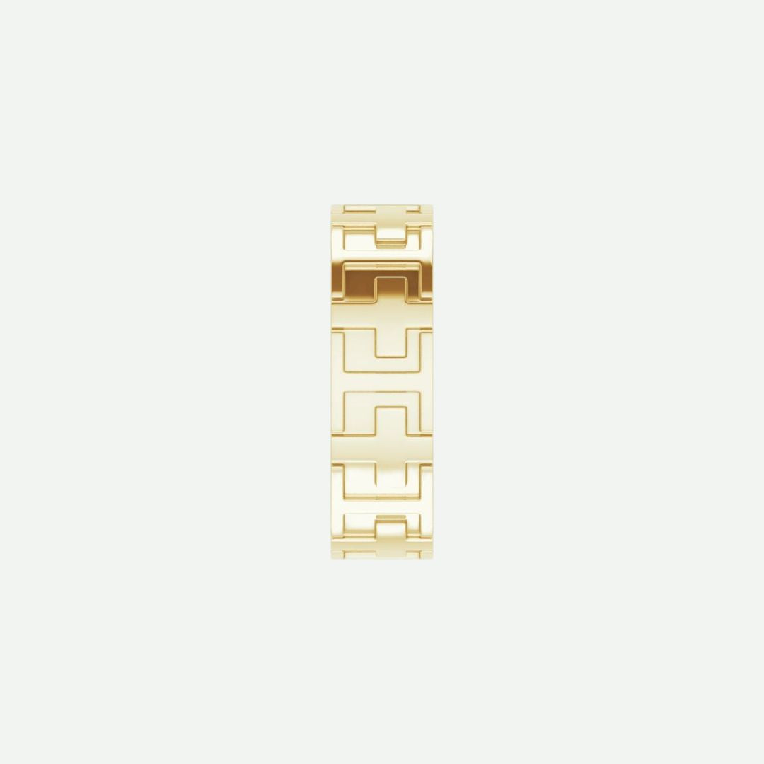 Side View of Yellow Gold CROSSED Christian Ring For Men