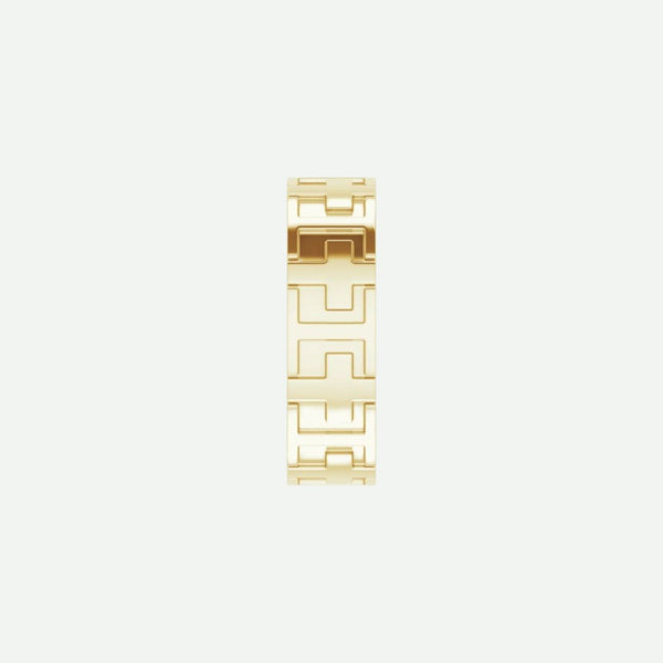 Side View of Yellow Gold CROSSED Christian Ring For Men
