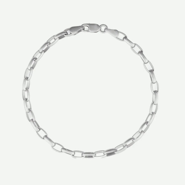 Top View of PUFFED OVAL Sterling Silver Chain