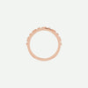 Top view of the GRACED rose gold cross ring in 1.1 mm width, blending warmth and faith with understated elegance.