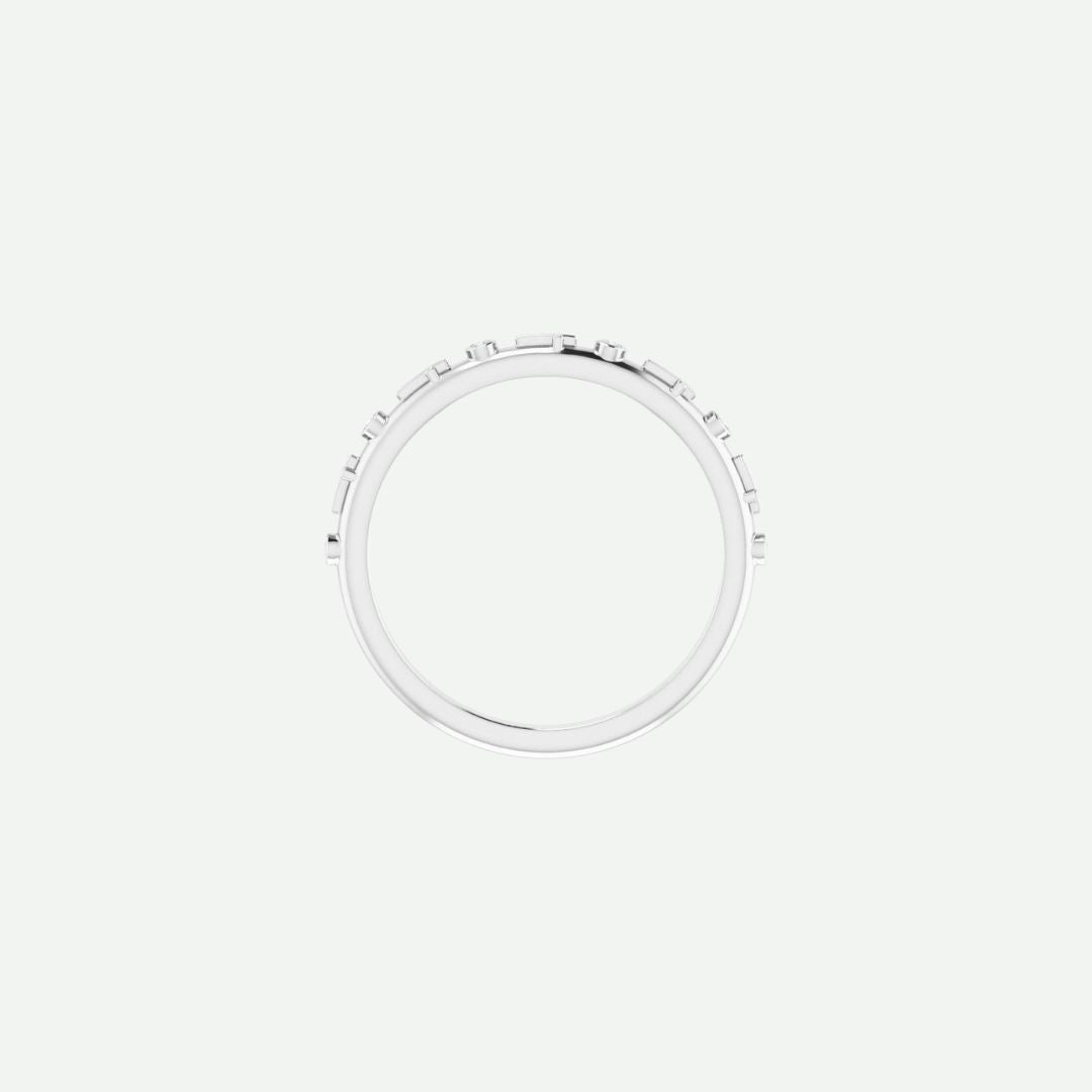Top view of the GRACED sterling silver cross ring in 1.1 mm width, symbolizing pure devotion and timeless grace.
