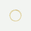 Top view of the GRACED yellow gold cross ring in 1.1 mm width, a delicate Christian band symbolizing grace and quiet faith.