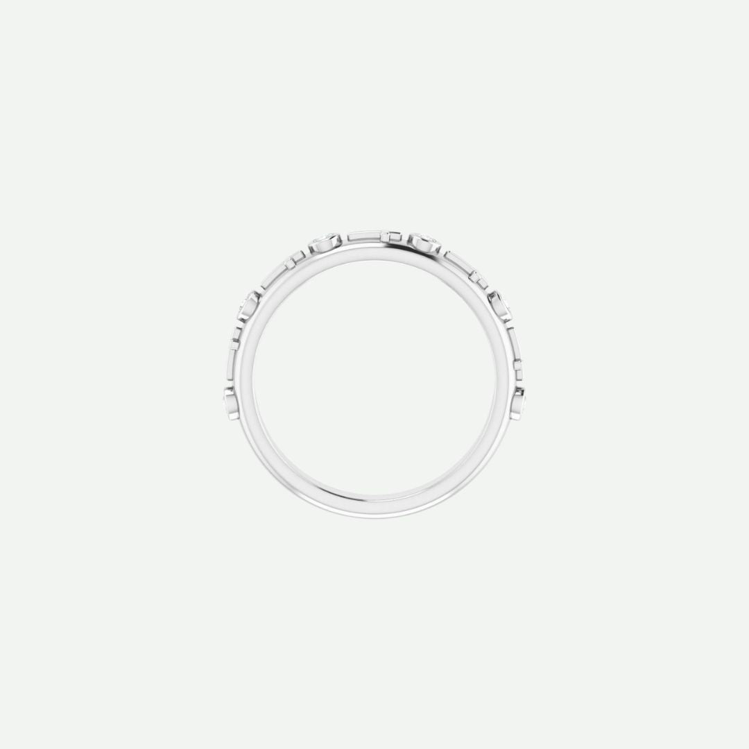 Top view of the GRACED sterling silver cross ring in 1.7 mm width, reflecting faith’s enduring strength and serenity.