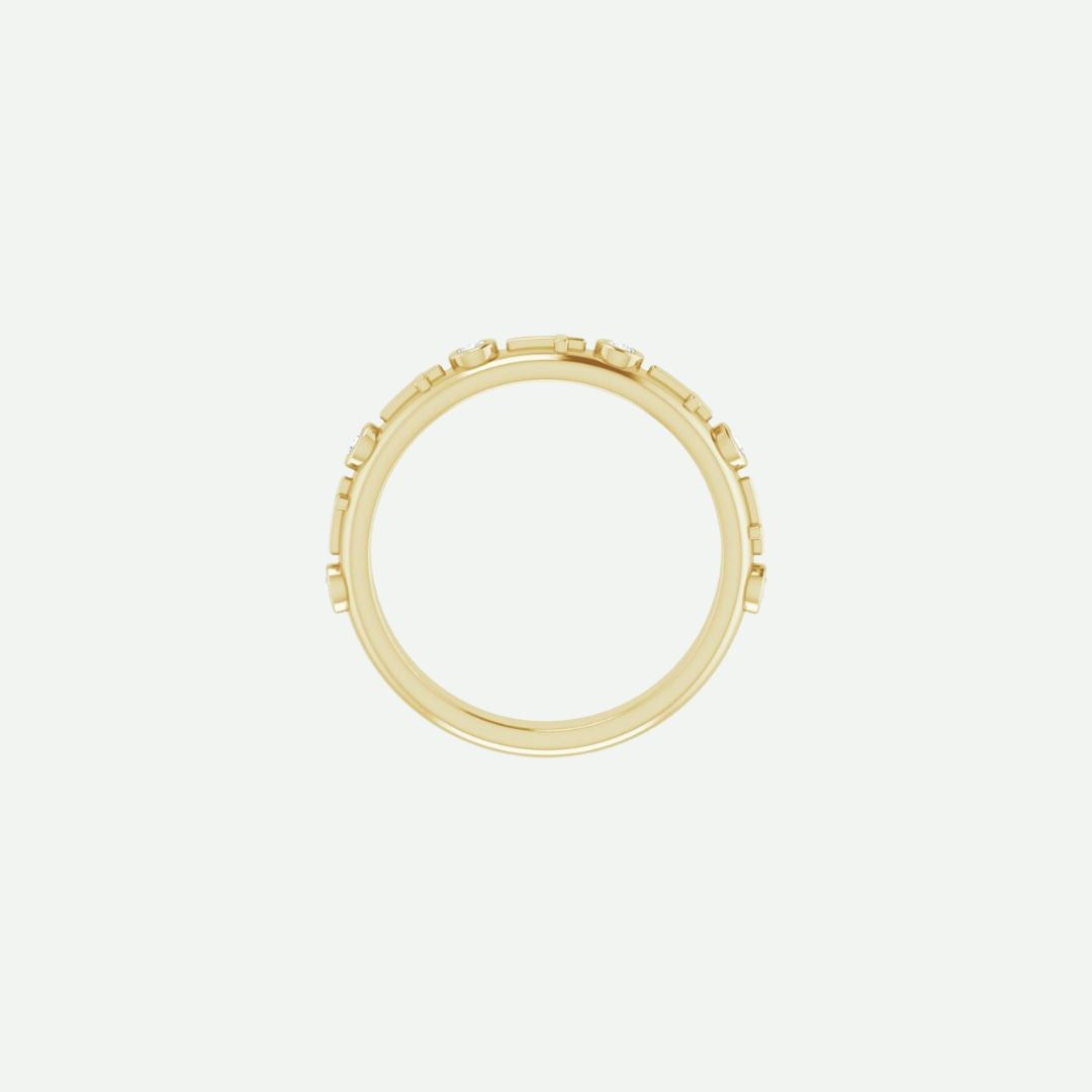 Top view of the GRACED yellow gold cross ring in 1.7 mm width, symbolizing bold grace and timeless devotion.