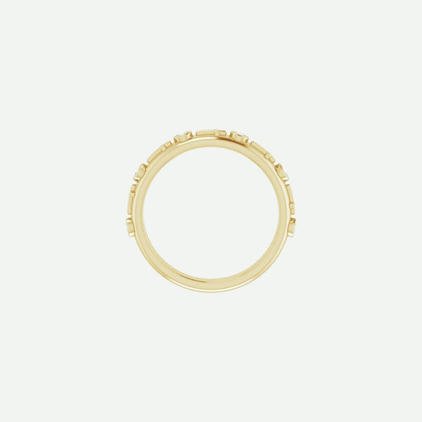 Top view of the GRACED yellow gold cross ring in 1.7 mm width, symbolizing bold grace and timeless devotion.
