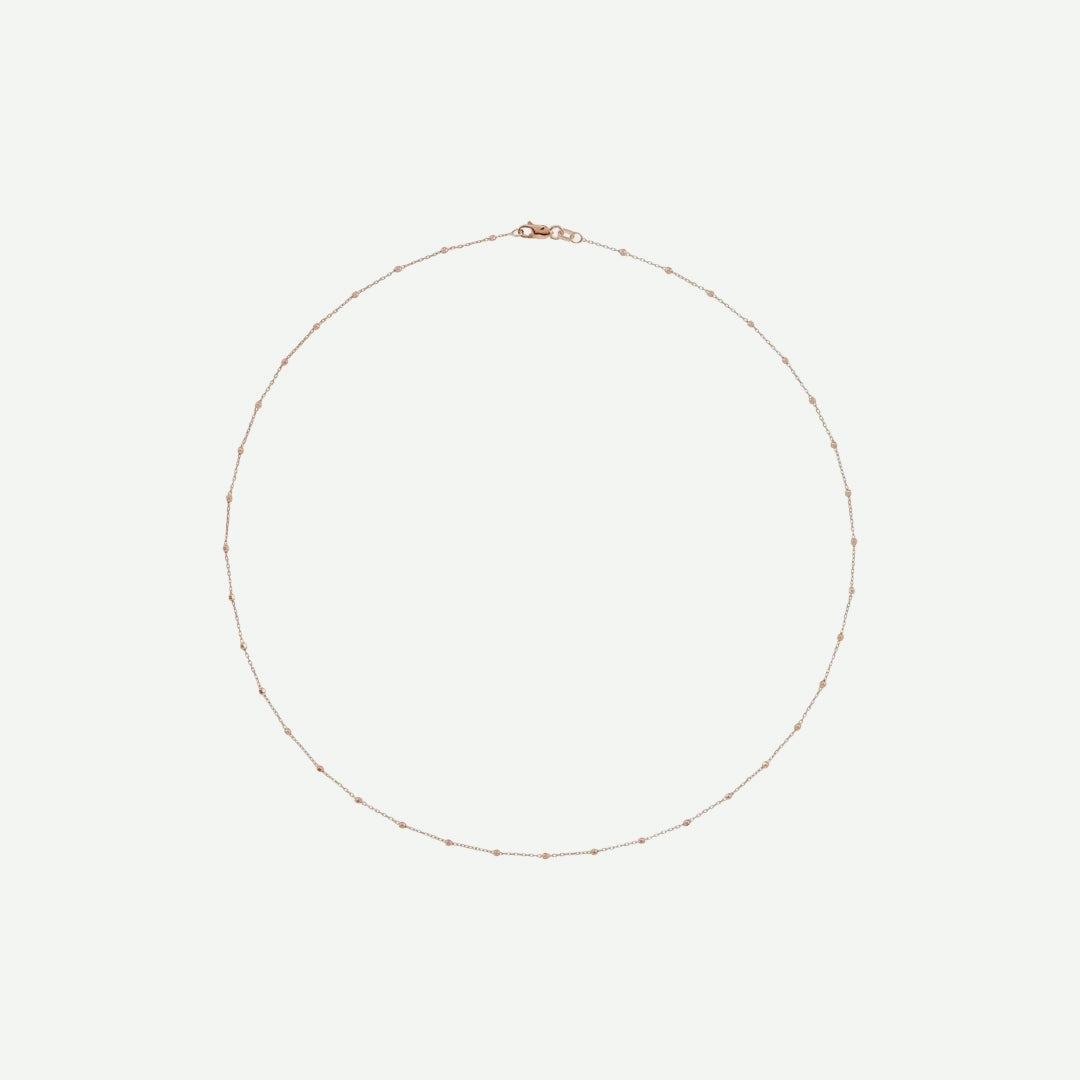 Top View of BEADED CABLE Rose Gold Chain For Women