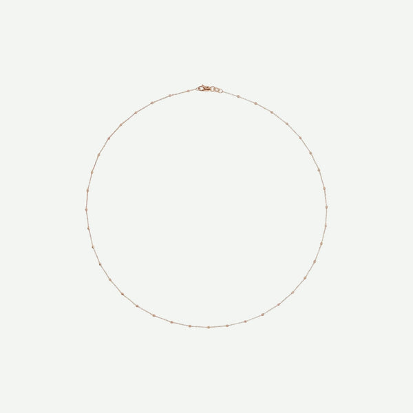Top View of BEADED CABLE Rose Gold Chain For Women