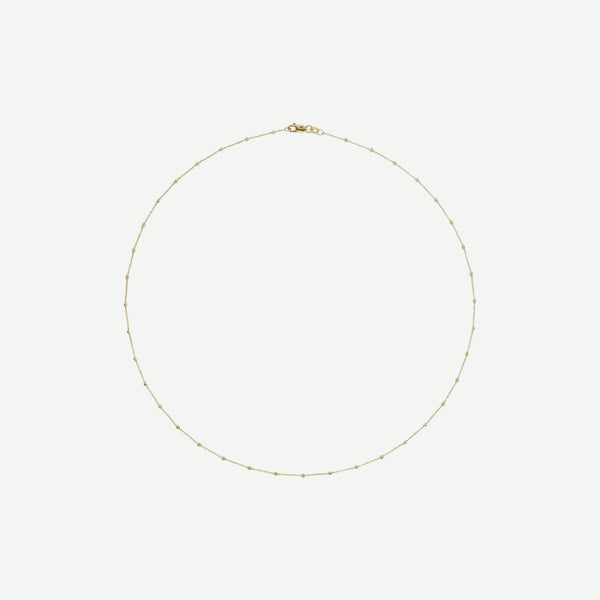 Top View of BEADED CABLE Yellow Gold Chain For Women