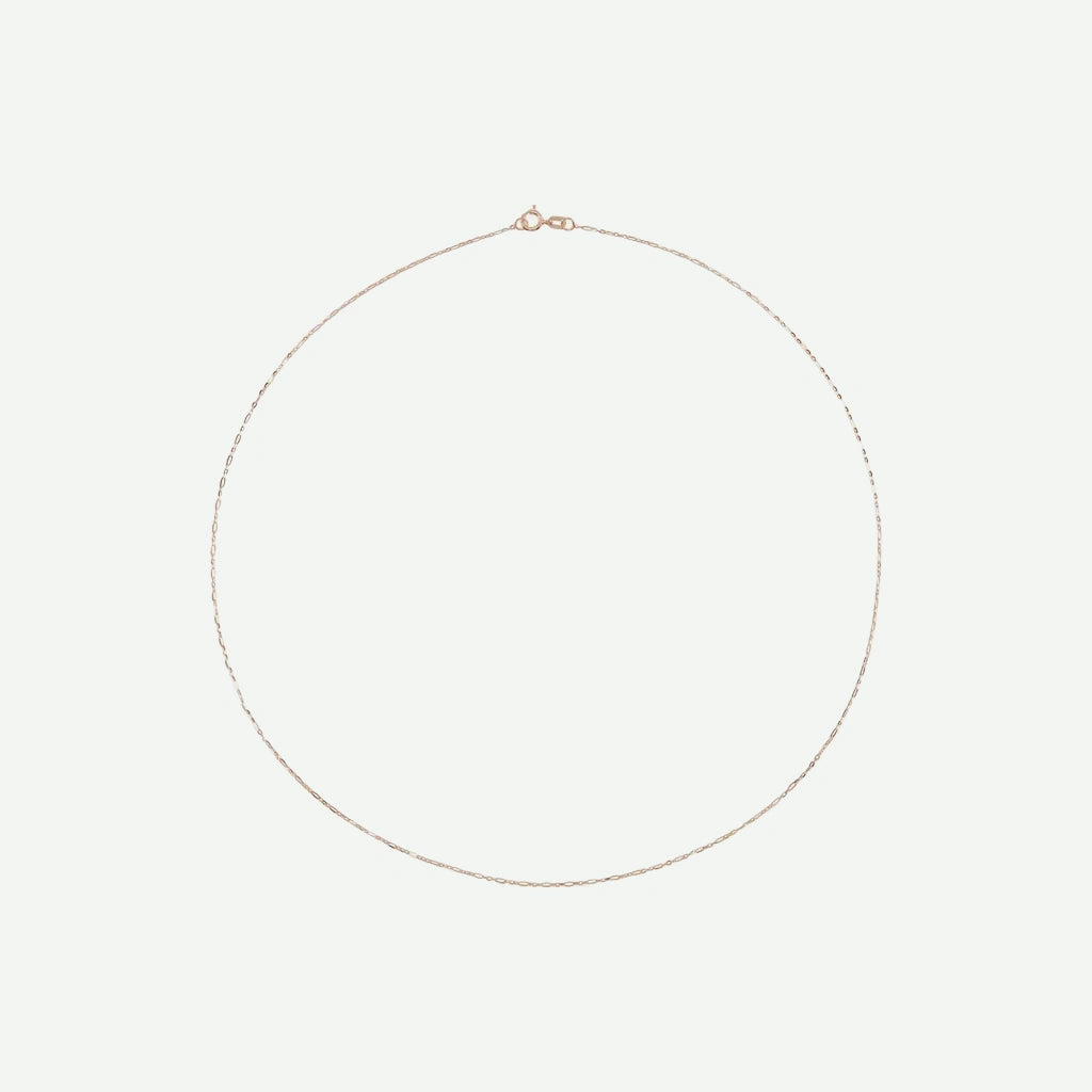 Top view of GOLD FIGARO rose gold chain for women