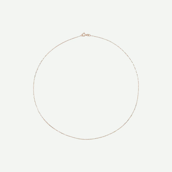 Top view of GOLD FIGARO rose gold chain for women