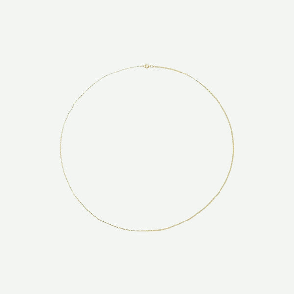 Top view of GOLD ROLO yellow gold chain for women
