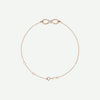 Top view of rose gold INFINITE LOVE Christian bracelet for women