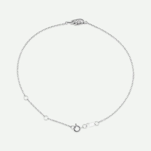 Top View of White Gold ANGEL WING Christian Necklace For Women