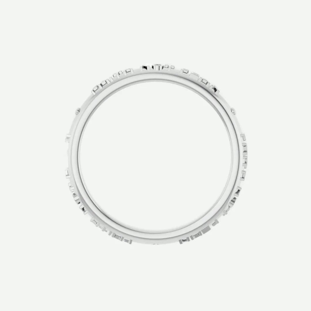 Top View of White Gold FNF Christian Ring For Women