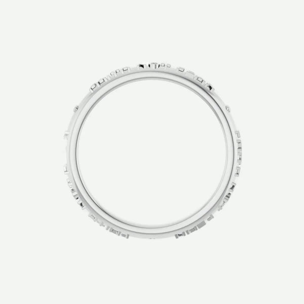 Top View of White Gold FNF Christian Ring For Women