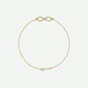 Top view of yellow gold INFINITE LOVE Christian bracelet for women