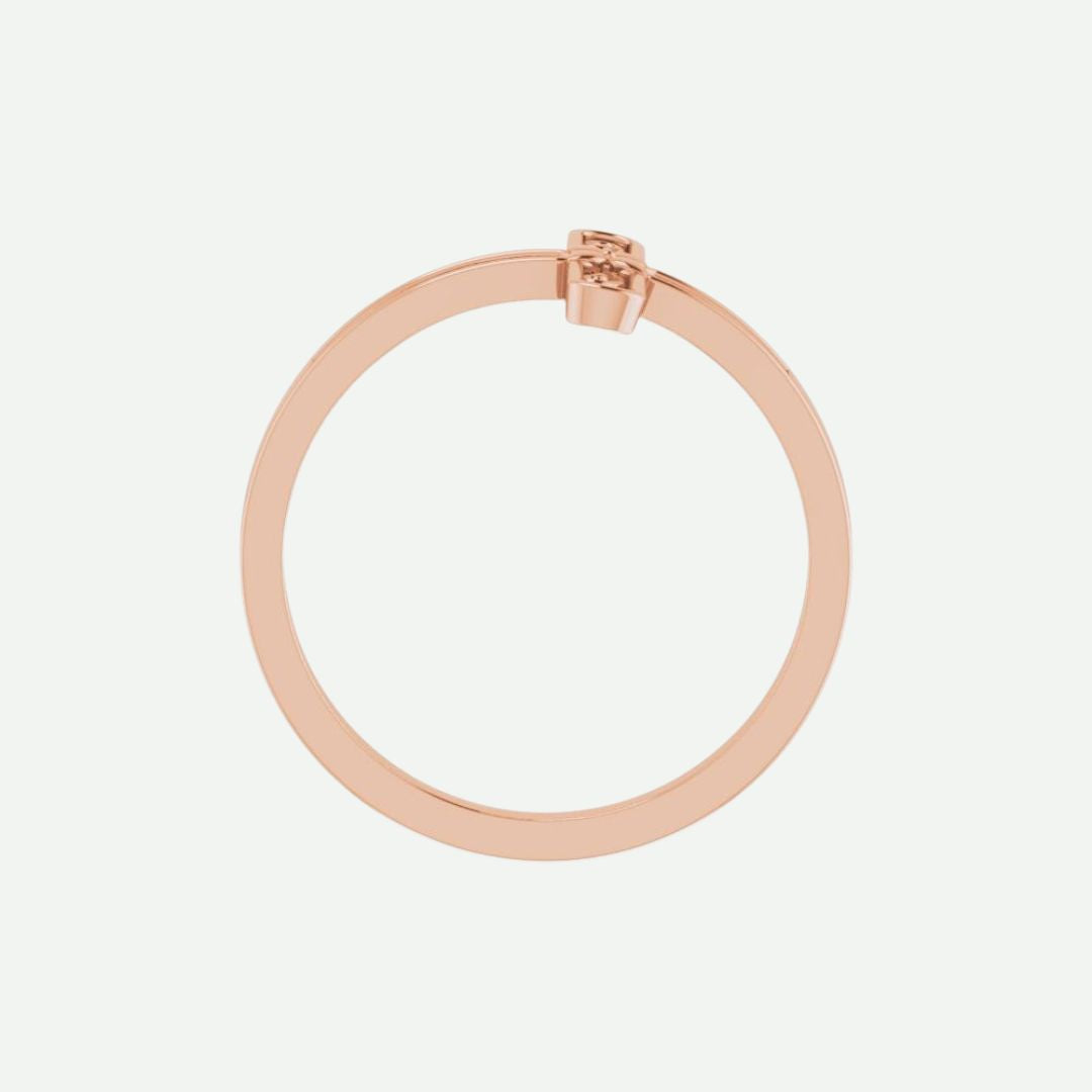 Top View of Rose Gold BEAUTÉ Christian Ring For Women