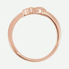 Top View of Rose Gold CHASTITY Christian Ring For Women