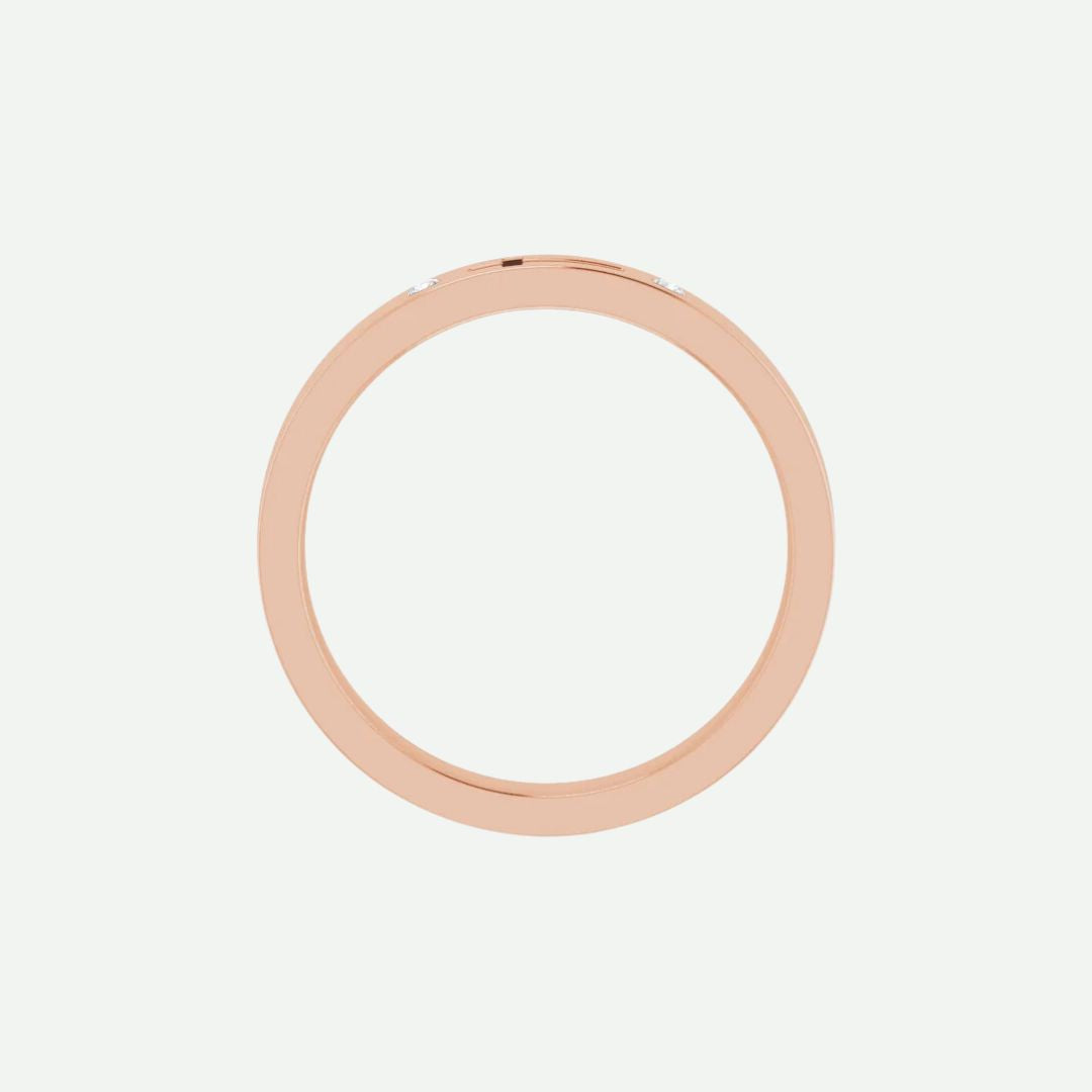 Top View of Rose Gold PIERCED Christian Ring For Women