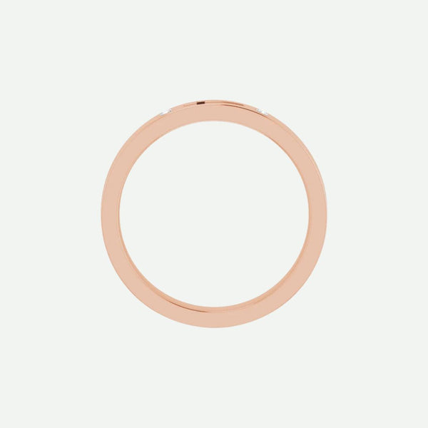 Top View of Rose Gold PIERCED Christian Ring For Women