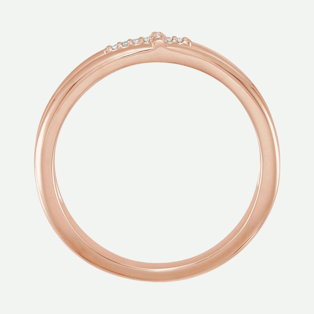 Top View of Rose Gold RECONCILED Christian Ring For Women