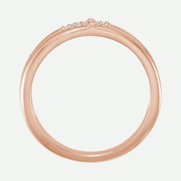 Top View of Rose Gold RECONCILED Christian Ring For Women