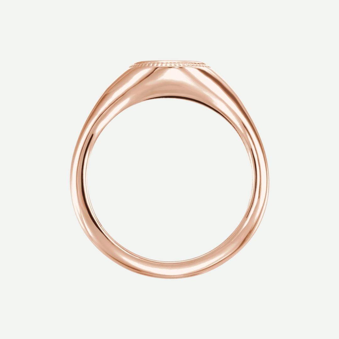 Top View of Rose Gold SIGNATURE Christian Ring For Women