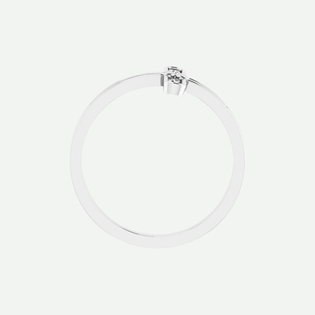 Top View of Sterling Silver BEAUTÉ Christian Ring For Women