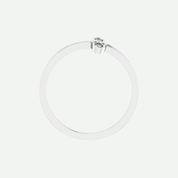 Top View of Sterling Silver BEAUTÉ Christian Ring For Women
