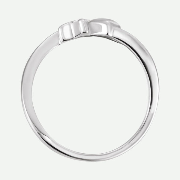 Top View of Sterling Silver CHASTITY Christian Ring For Women